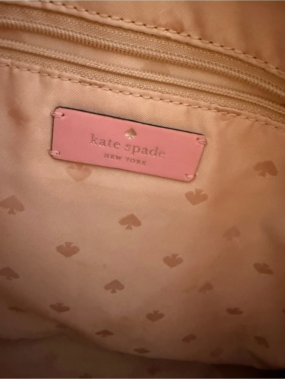 kate spade Pink Leather Tote with Ribbon Accent